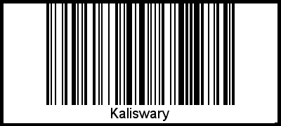 Kaliswary als Barcode und QR-Code