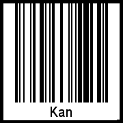 Der Voname Kan als Barcode und QR-Code