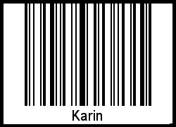 Der Voname Karin als Barcode und QR-Code
