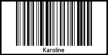 Der Voname Karoline als Barcode und QR-Code