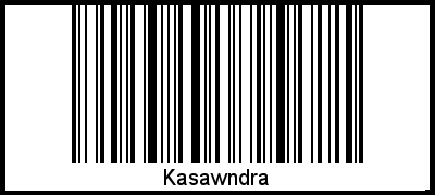 Der Voname Kasawndra als Barcode und QR-Code