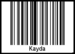 Der Voname Kayda als Barcode und QR-Code
