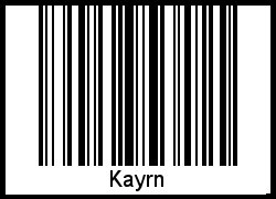 Barcode des Vornamen Kayrn