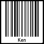Barcode des Vornamen Ken