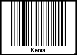 Der Voname Kenia als Barcode und QR-Code
