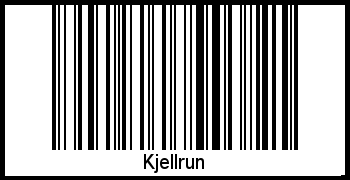 Der Voname Kjellrun als Barcode und QR-Code