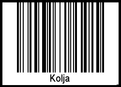 Der Voname Kolja als Barcode und QR-Code