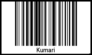 Der Voname Kumari als Barcode und QR-Code