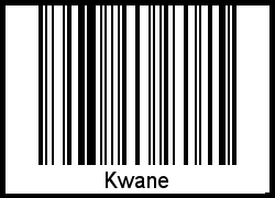 Barcode des Vornamen Kwane