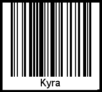 Der Voname Kyra als Barcode und QR-Code