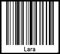 Der Voname Lara als Barcode und QR-Code