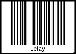 Letay als Barcode und QR-Code