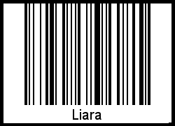 Der Voname Liara als Barcode und QR-Code