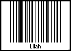 Barcode des Vornamen Lilah
