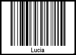 Der Voname Lucia als Barcode und QR-Code