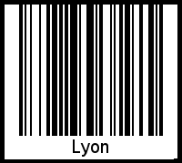 Barcode des Vornamen Lyon