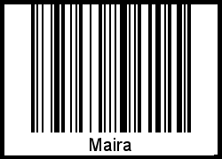 Der Voname Maira als Barcode und QR-Code