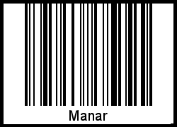 Der Voname Manar als Barcode und QR-Code