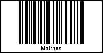 Der Voname Matthes als Barcode und QR-Code