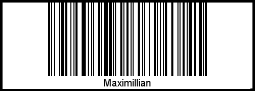 Der Voname Maximillian als Barcode und QR-Code