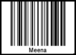 Der Voname Meena als Barcode und QR-Code