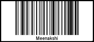 Meenakshi als Barcode und QR-Code