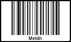 Der Voname Meldin als Barcode und QR-Code