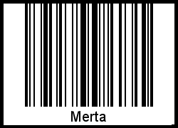 Der Voname Merta als Barcode und QR-Code