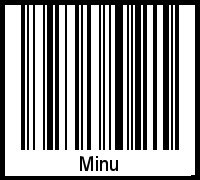 Barcode des Vornamen Minu