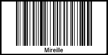 Der Voname Mireille als Barcode und QR-Code