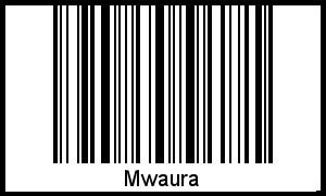 Der Voname Mwaura als Barcode und QR-Code