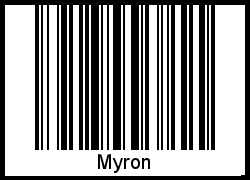 Der Voname Myron als Barcode und QR-Code