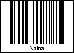 Der Voname Naina als Barcode und QR-Code