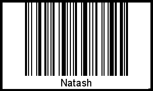 Der Voname Natash als Barcode und QR-Code