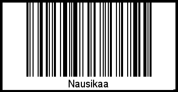 Der Voname Nausikaa als Barcode und QR-Code