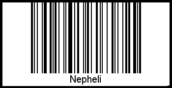 Der Voname Nepheli als Barcode und QR-Code