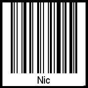 Nic als Barcode und QR-Code