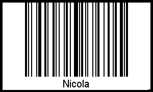 Der Voname Nicola als Barcode und QR-Code