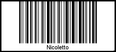 Der Voname Nicoletto als Barcode und QR-Code