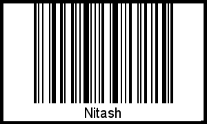 Barcode des Vornamen Nitash