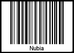 Barcode des Vornamen Nubia