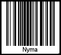 Barcode des Vornamen Nyma