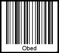 Der Voname Obed als Barcode und QR-Code