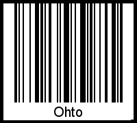 Barcode des Vornamen Ohto