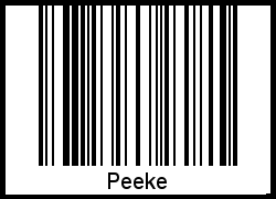 Der Voname Peeke als Barcode und QR-Code