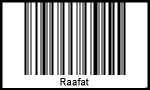 Der Voname Raafat als Barcode und QR-Code