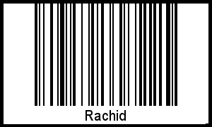 Der Voname Rachid als Barcode und QR-Code