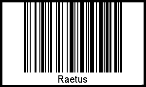 Der Voname Raetus als Barcode und QR-Code