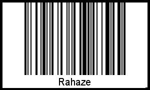 Barcode des Vornamen Rahaze
