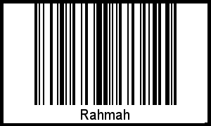 Der Voname Rahmah als Barcode und QR-Code